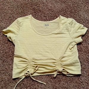 Yellow crop top size large in juniors